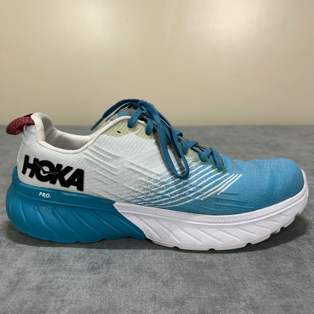 HOKA One One Mach 3 Running Shoes Mens 10.5 Blue Moon White 1106479-BMWH